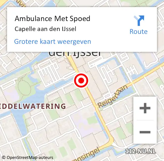 Locatie op kaart van de 112 melding: Ambulance Met Spoed Naar Capelle aan den IJssel op 9 maart 2018 09:16