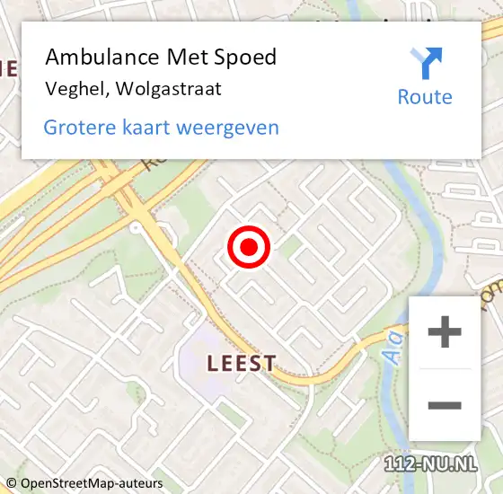 Locatie op kaart van de 112 melding: Ambulance Met Spoed Naar Veghel, Wolgastraat op 9 maart 2018 12:58