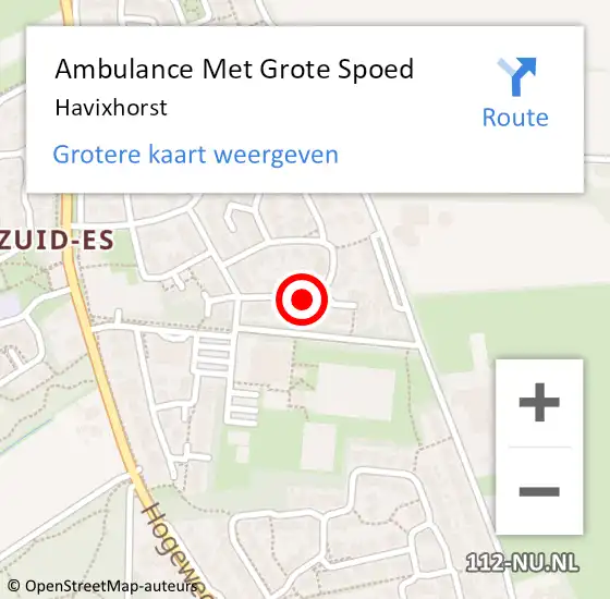 Locatie op kaart van de 112 melding: Ambulance Met Grote Spoed Naar Havixhorst op 9 maart 2018 15:35