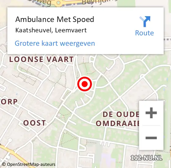 Locatie op kaart van de 112 melding: Ambulance Met Spoed Naar Kaatsheuvel, Leemvaert op 9 maart 2018 18:22
