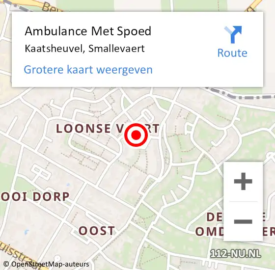 Locatie op kaart van de 112 melding: Ambulance Met Spoed Naar Kaatsheuvel, Smallevaert op 9 maart 2018 20:33