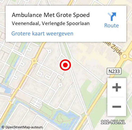 Locatie op kaart van de 112 melding: Ambulance Met Grote Spoed Naar Veenendaal, Verlengde Spoorlaan op 10 maart 2018 02:05