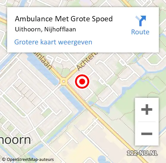 Locatie op kaart van de 112 melding: Ambulance Met Grote Spoed Naar Uithoorn, Nijhofflaan op 10 maart 2018 20:00