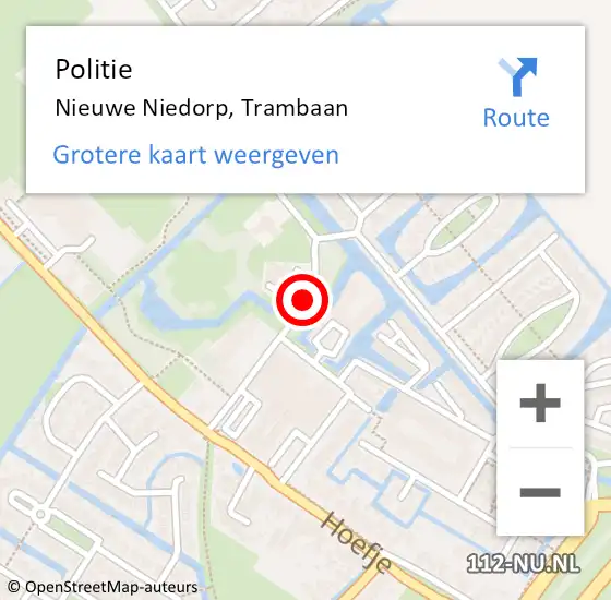 Locatie op kaart van de 112 melding: Politie Nieuwe Niedorp, Trambaan op 10 maart 2018 20:30