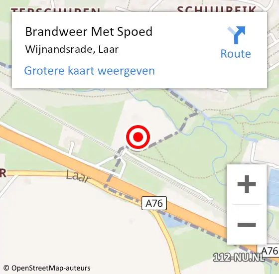 Locatie op kaart van de 112 melding: Brandweer Met Spoed Naar Wijnandsrade, Laar op 11 maart 2018 00:11