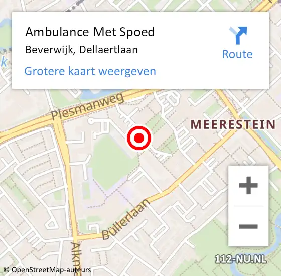 Locatie op kaart van de 112 melding: Ambulance Met Spoed Naar Beverwijk, Dellaertlaan op 11 maart 2018 00:55