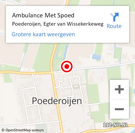 Locatie op kaart van de 112 melding: Ambulance Met Spoed Naar Poederoijen, Egter van Wissekerkeweg op 11 maart 2018 09:02