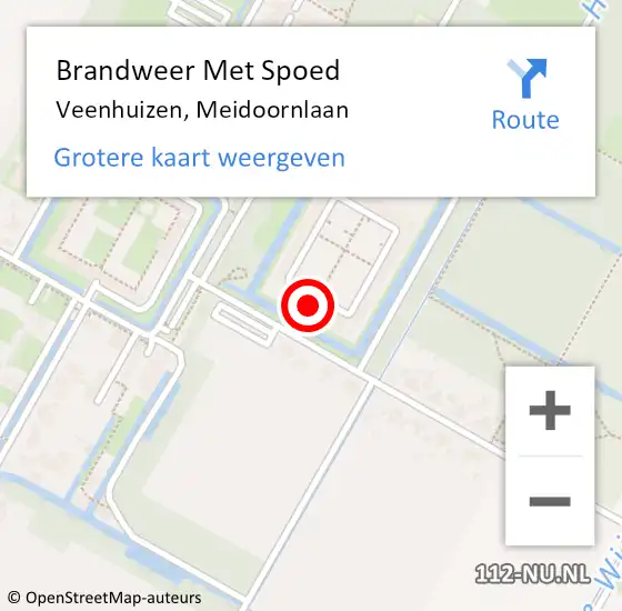 Locatie op kaart van de 112 melding: Brandweer Met Spoed Naar Veenhuizen, Meidoornlaan op 11 maart 2018 13:24