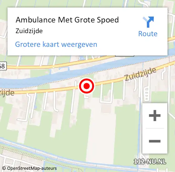 Locatie op kaart van de 112 melding: Ambulance Met Grote Spoed Naar Zuidzijde op 11 maart 2018 13:56