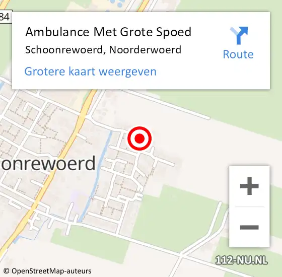Locatie op kaart van de 112 melding: Ambulance Met Grote Spoed Naar Schoonrewoerd, Noorderwoerd op 12 maart 2018 09:03