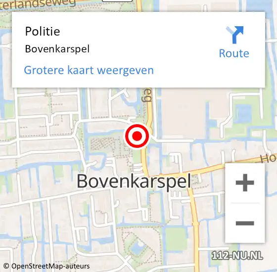 Locatie op kaart van de 112 melding: Politie Bovenkarspel op 12 maart 2018 09:20