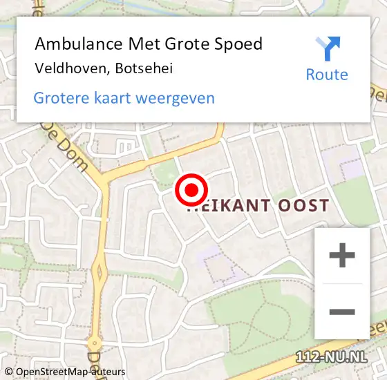 Locatie op kaart van de 112 melding: Ambulance Met Grote Spoed Naar Veldhoven, Botsehei op 12 maart 2018 17:00