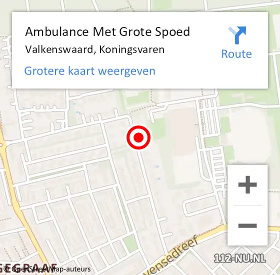 Locatie op kaart van de 112 melding: Ambulance Met Grote Spoed Naar Valkenswaard, Koningsvaren op 12 maart 2018 17:56