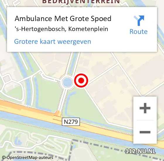 Locatie op kaart van de 112 melding: Ambulance Met Grote Spoed Naar 's-Hertogenbosch, Kometenplein op 12 maart 2018 18:04