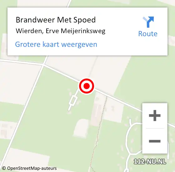 Locatie op kaart van de 112 melding: Brandweer Met Spoed Naar Wierden, Erve Meijerinksweg op 12 maart 2018 19:53