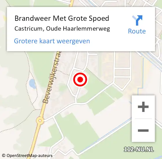 Locatie op kaart van de 112 melding: Brandweer Met Grote Spoed Naar Castricum, Oude Haarlemmerweg op 12 maart 2018 20:59