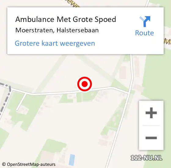 Locatie op kaart van de 112 melding: Ambulance Met Grote Spoed Naar Moerstraten, Halstersebaan op 12 maart 2018 21:43