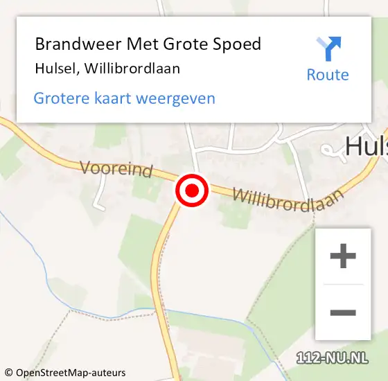 Locatie op kaart van de 112 melding: Brandweer Met Grote Spoed Naar Hulsel, Willibrordlaan op 13 maart 2018 01:46