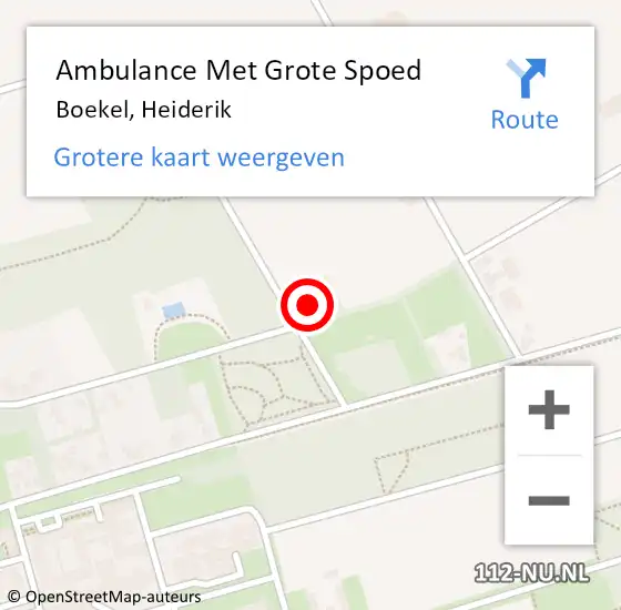 Locatie op kaart van de 112 melding: Ambulance Met Grote Spoed Naar Boekel, Heiderik op 13 maart 2018 06:59