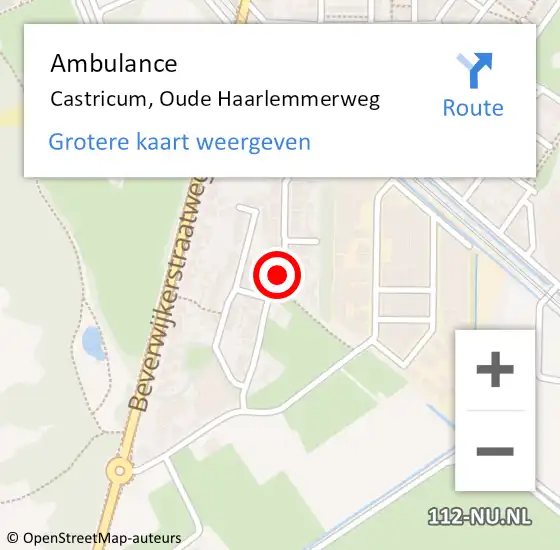 Locatie op kaart van de 112 melding: Ambulance Castricum, Oude Haarlemmerweg op 13 maart 2018 09:04