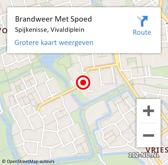 Locatie op kaart van de 112 melding: Brandweer Met Spoed Naar Spijkenisse, Vivaldiplein op 13 maart 2018 11:57