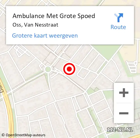 Locatie op kaart van de 112 melding: Ambulance Met Grote Spoed Naar Oss, Van Nesstraat op 13 maart 2018 14:49