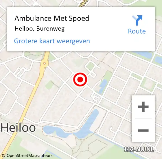 Locatie op kaart van de 112 melding: Ambulance Met Spoed Naar Heiloo, Burenweg op 13 maart 2018 16:19
