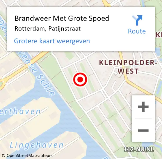 Locatie op kaart van de 112 melding: Brandweer Met Grote Spoed Naar Rotterdam, Patijnstraat op 13 maart 2018 16:27
