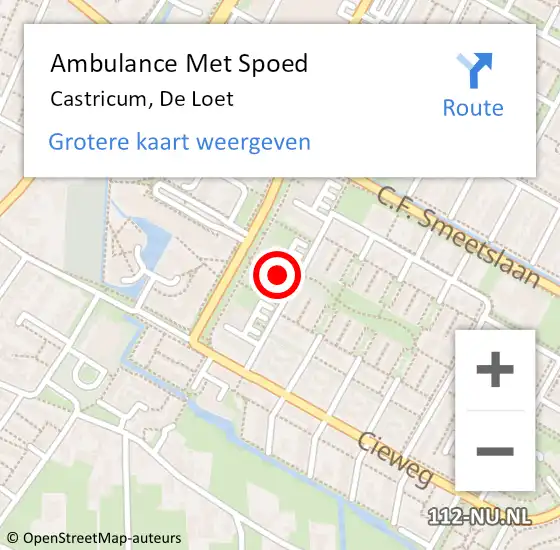 Locatie op kaart van de 112 melding: Ambulance Met Spoed Naar Castricum, De Loet op 13 maart 2018 19:59