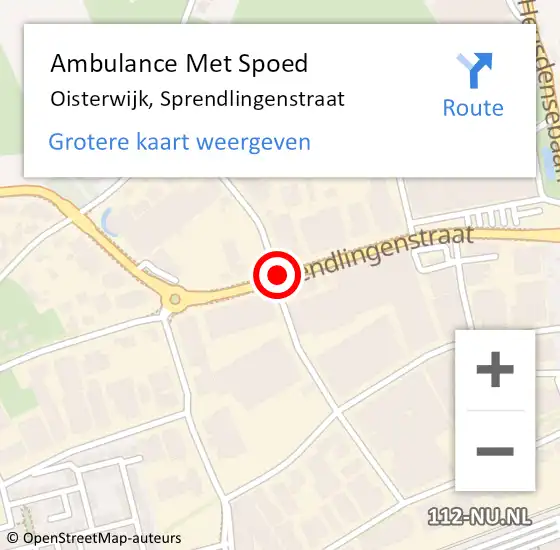 Locatie op kaart van de 112 melding: Ambulance Met Spoed Naar Oisterwijk, Sprendlingenstraat op 13 maart 2018 20:10