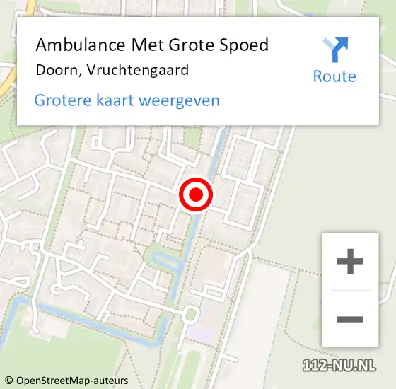 Locatie op kaart van de 112 melding: Ambulance Met Grote Spoed Naar Doorn, Vruchtengaard op 13 maart 2018 23:24