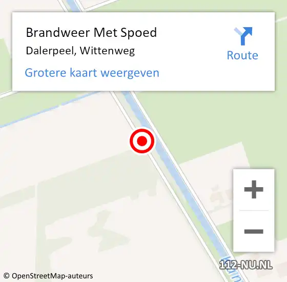 Locatie op kaart van de 112 melding: Brandweer Met Spoed Naar Dalerpeel, Wittenweg op 14 maart 2018 02:05