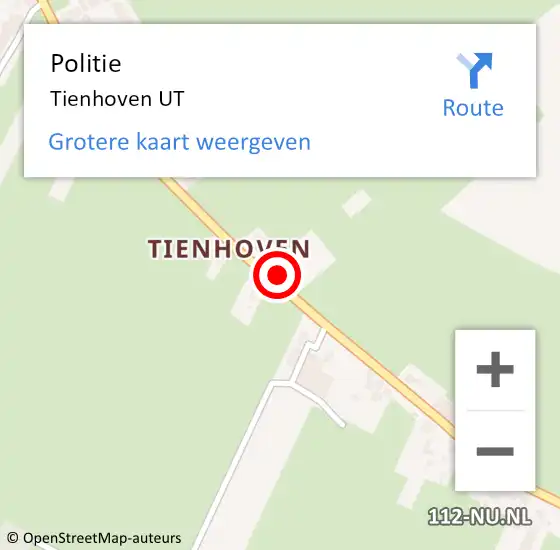 Locatie op kaart van de 112 melding: Politie Tienhoven UT op 14 maart 2018 08:16