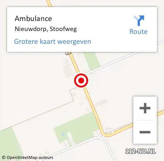 Locatie op kaart van de 112 melding: Ambulance Nieuwdorp, Stoofweg op 14 maart 2018 14:53