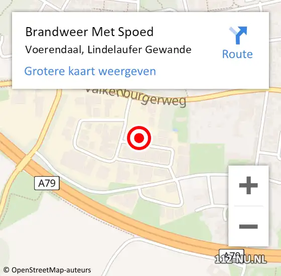 Locatie op kaart van de 112 melding: Brandweer Met Spoed Naar Voerendaal, Lindelaufer Gewande op 14 maart 2018 15:07