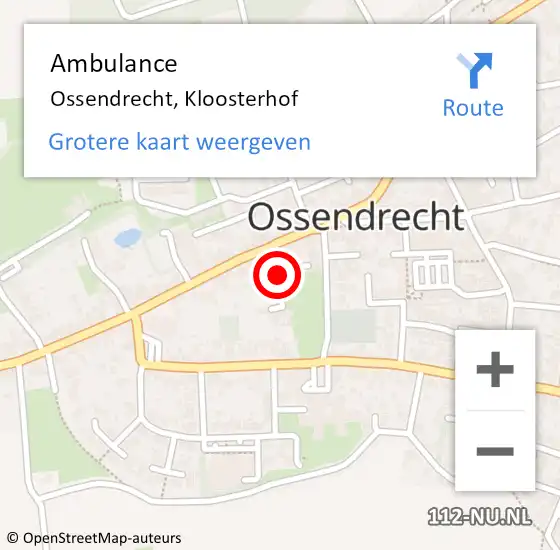 Locatie op kaart van de 112 melding: Ambulance Ossendrecht, Kloosterhof op 14 maart 2018 20:41