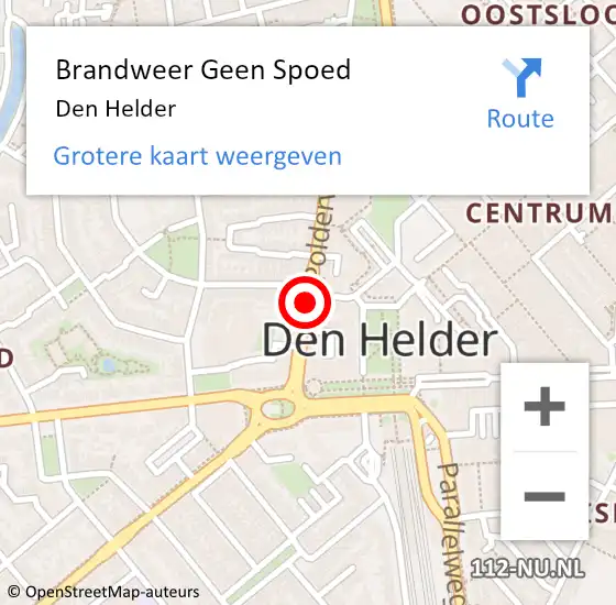 Locatie op kaart van de 112 melding: Brandweer Geen Spoed Naar Den Helder op 15 maart 2018 12:36