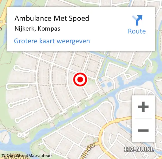 Locatie op kaart van de 112 melding: Ambulance Met Spoed Naar Nijkerk, Kompas op 15 maart 2018 13:24