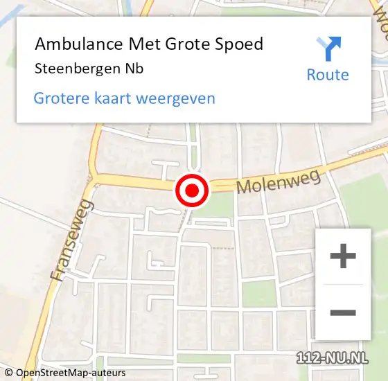 Locatie op kaart van de 112 melding: Ambulance Met Grote Spoed Naar Steenbergen Nb op 16 maart 2018 01:18
