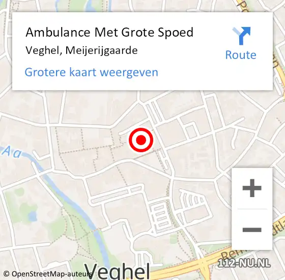 Locatie op kaart van de 112 melding: Ambulance Met Grote Spoed Naar Veghel, Meijerijgaarde op 19 februari 2014 11:06