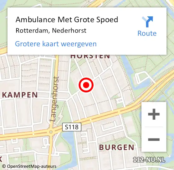 Locatie op kaart van de 112 melding: Ambulance Met Grote Spoed Naar Rotterdam, Nederhorst op 16 maart 2018 17:14