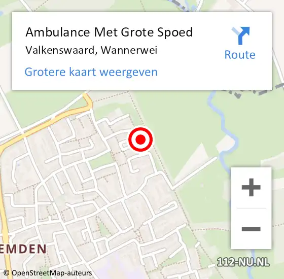 Locatie op kaart van de 112 melding: Ambulance Met Grote Spoed Naar Valkenswaard, Wannerwei op 16 maart 2018 20:02