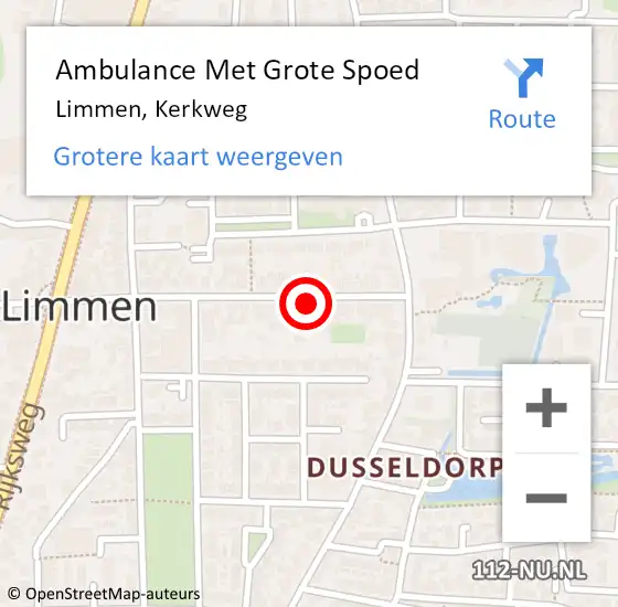 Locatie op kaart van de 112 melding: Ambulance Met Grote Spoed Naar Limmen, Kerkweg op 16 maart 2018 22:59