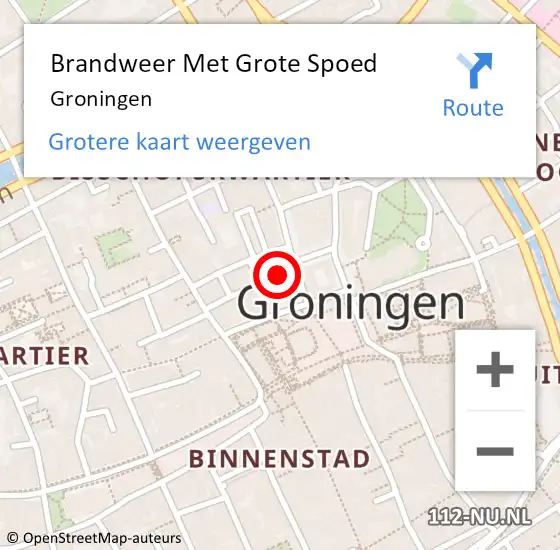Locatie op kaart van de 112 melding: Brandweer Met Grote Spoed Naar Groningen op 17 maart 2018 01:41