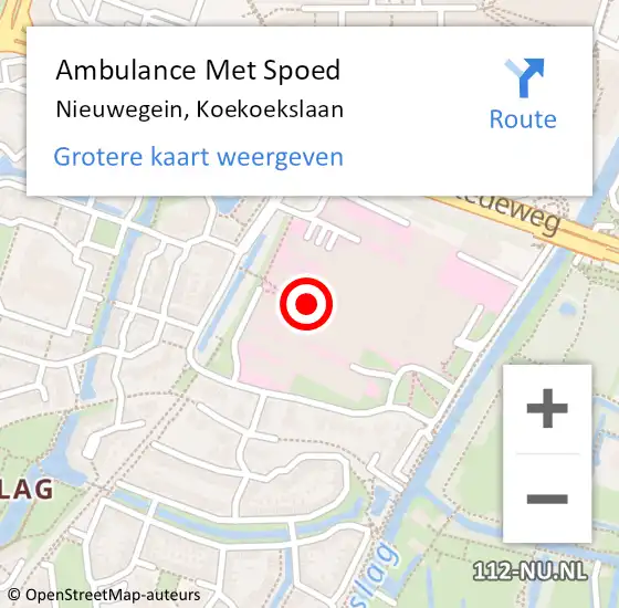 Locatie op kaart van de 112 melding: Ambulance Met Spoed Naar Nieuwegein, Koekoekslaan op 17 maart 2018 08:59