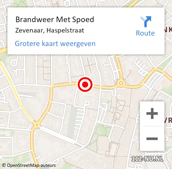 Locatie op kaart van de 112 melding: Brandweer Met Spoed Naar Zevenaar, Haspelstraat op 17 maart 2018 13:28