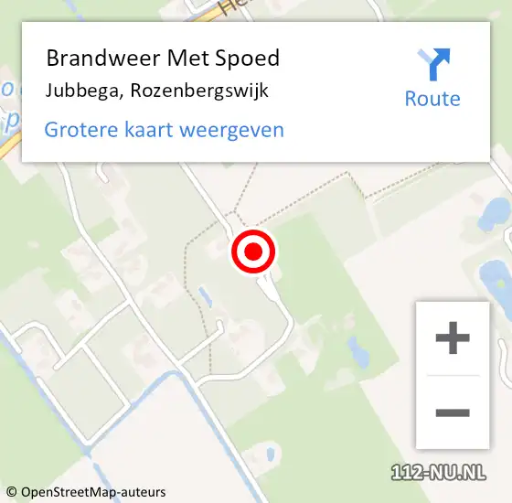 Locatie op kaart van de 112 melding: Brandweer Met Spoed Naar Jubbega, Rozenbergswijk op 17 maart 2018 15:42