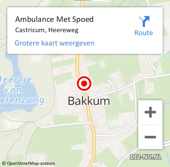 Locatie op kaart van de 112 melding: Ambulance Met Spoed Naar Castricum, Heereweg op 18 maart 2018 02:02