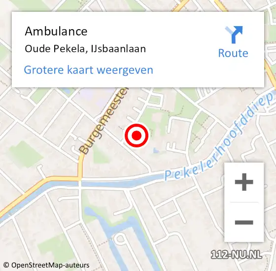 Locatie op kaart van de 112 melding: Ambulance Oude Pekela, IJsbaanlaan op 18 maart 2018 04:04