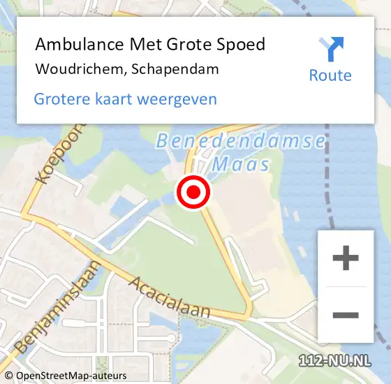 Locatie op kaart van de 112 melding: Ambulance Met Grote Spoed Naar Woudrichem, Schapendam op 18 maart 2018 09:38